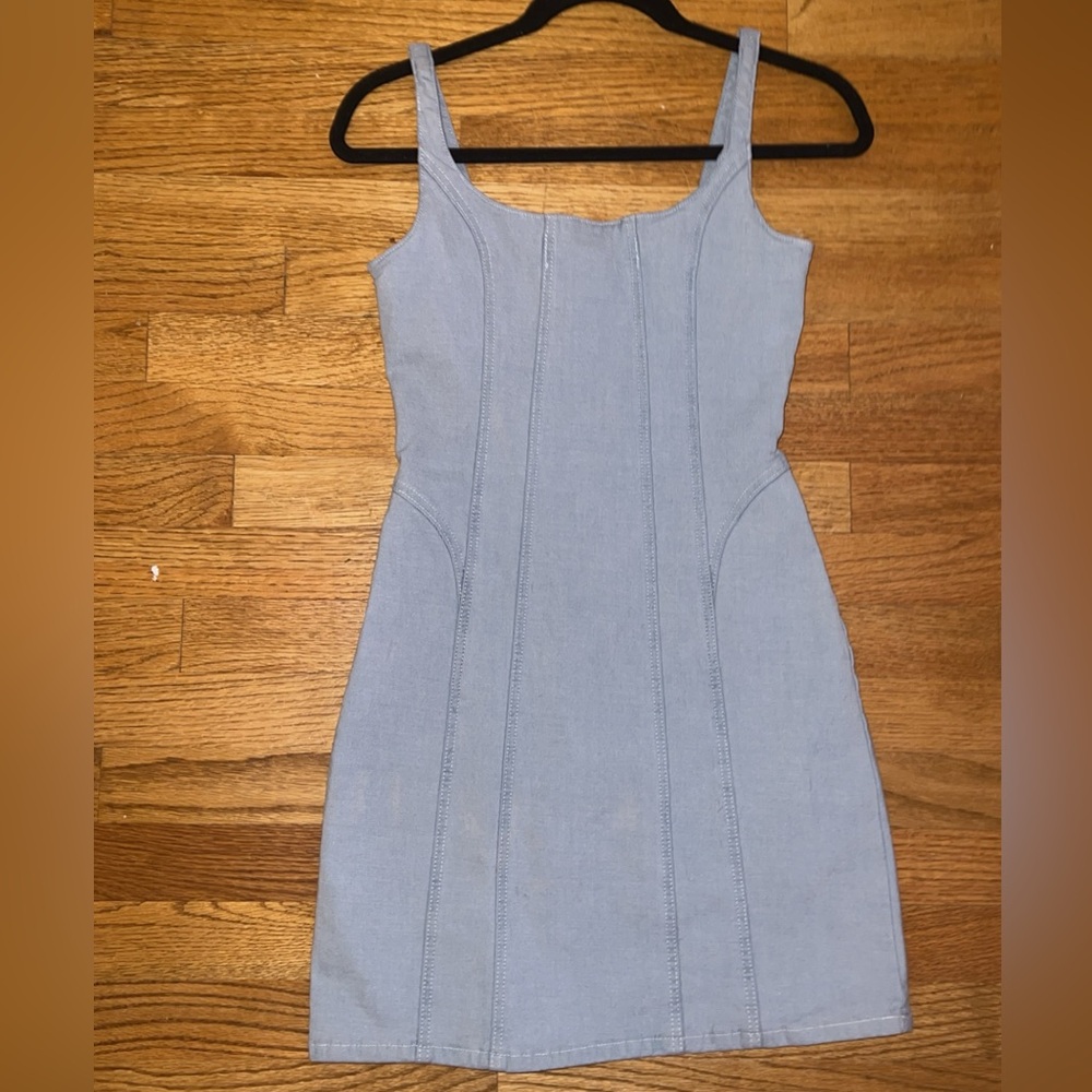 Fab'rik Pale Blue Denim Mini Dress NWOT NEVER WORN Size Small